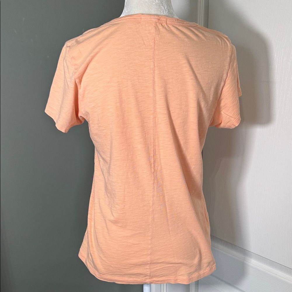 rag & bone Pima Cotton Slub Tee Medium Peach Apricot Crew Neck Short Sleeve - Picture 3 of 11